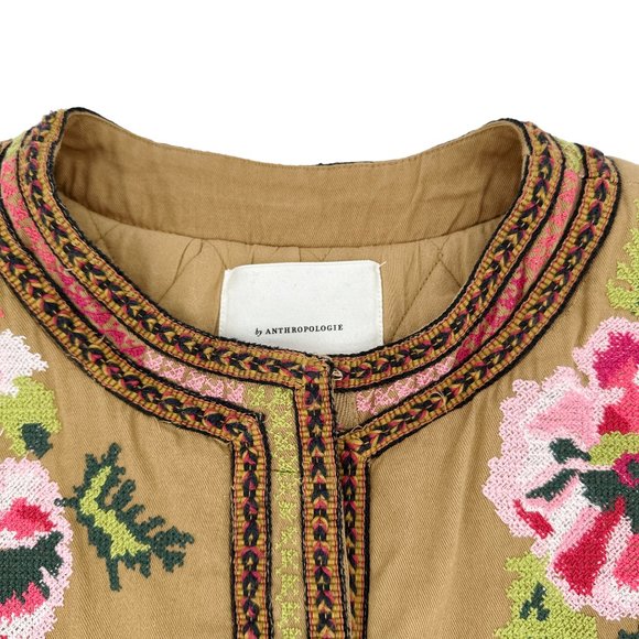 ANTHROPOLOGIE Needlepoint embroidered Bomber Jacket unworn - Picture 3 of 12